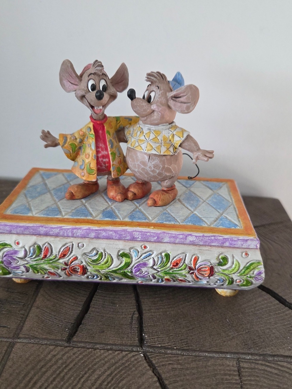 Jim Shore Disney Traditions Cinderella Jaq & Gus Trinket Box Figurine